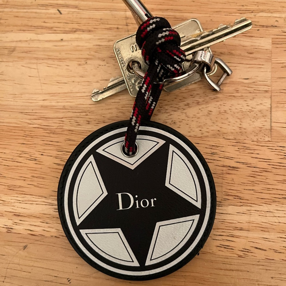 Dior Unisex Leather Star Key Chain